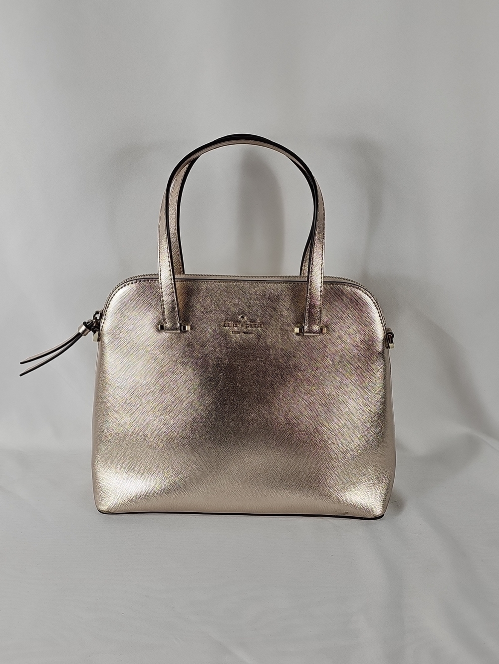 kate spade Metallic Rose Gold Dome Satchel Handbag